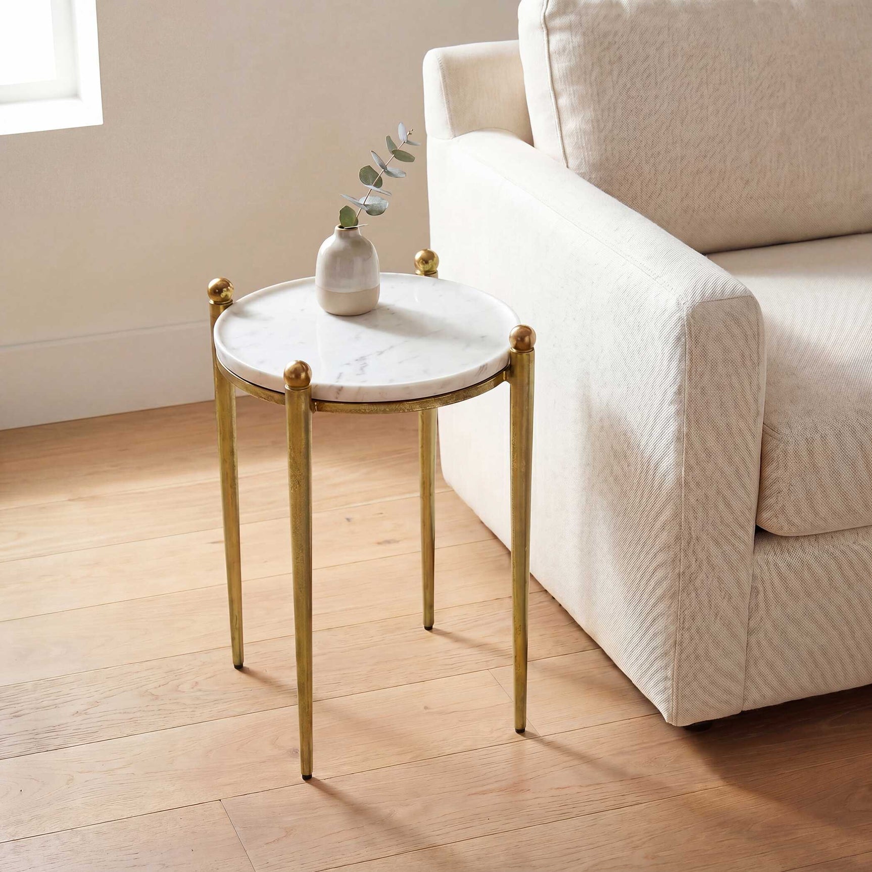 Nahunta Antique Brass Accent Table