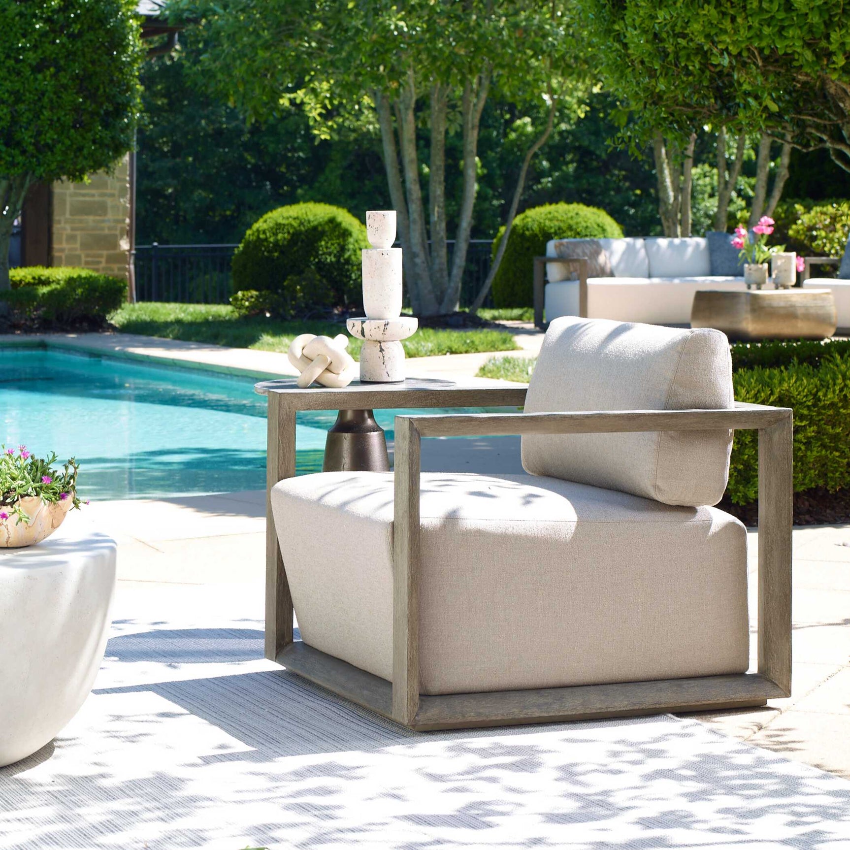 Remsen Weathered Gray/Dove Outdoor Lounge Chair