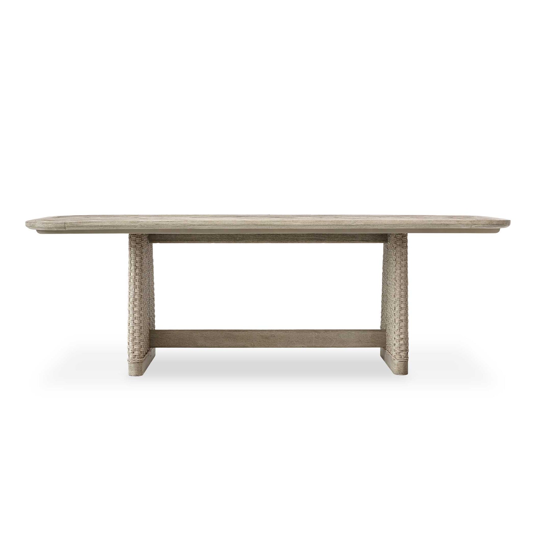 Harbor Brown/Woodtone Herringbone Indoor-Outdoor Dining Table