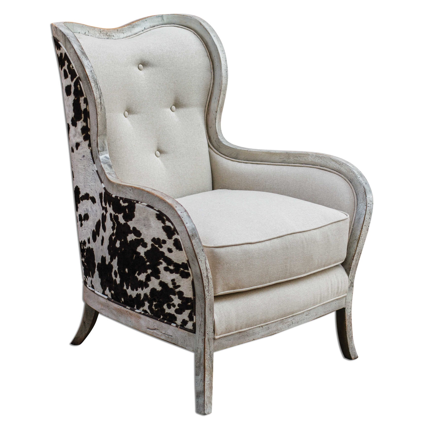 Chalina Brown/White High Back Armchair