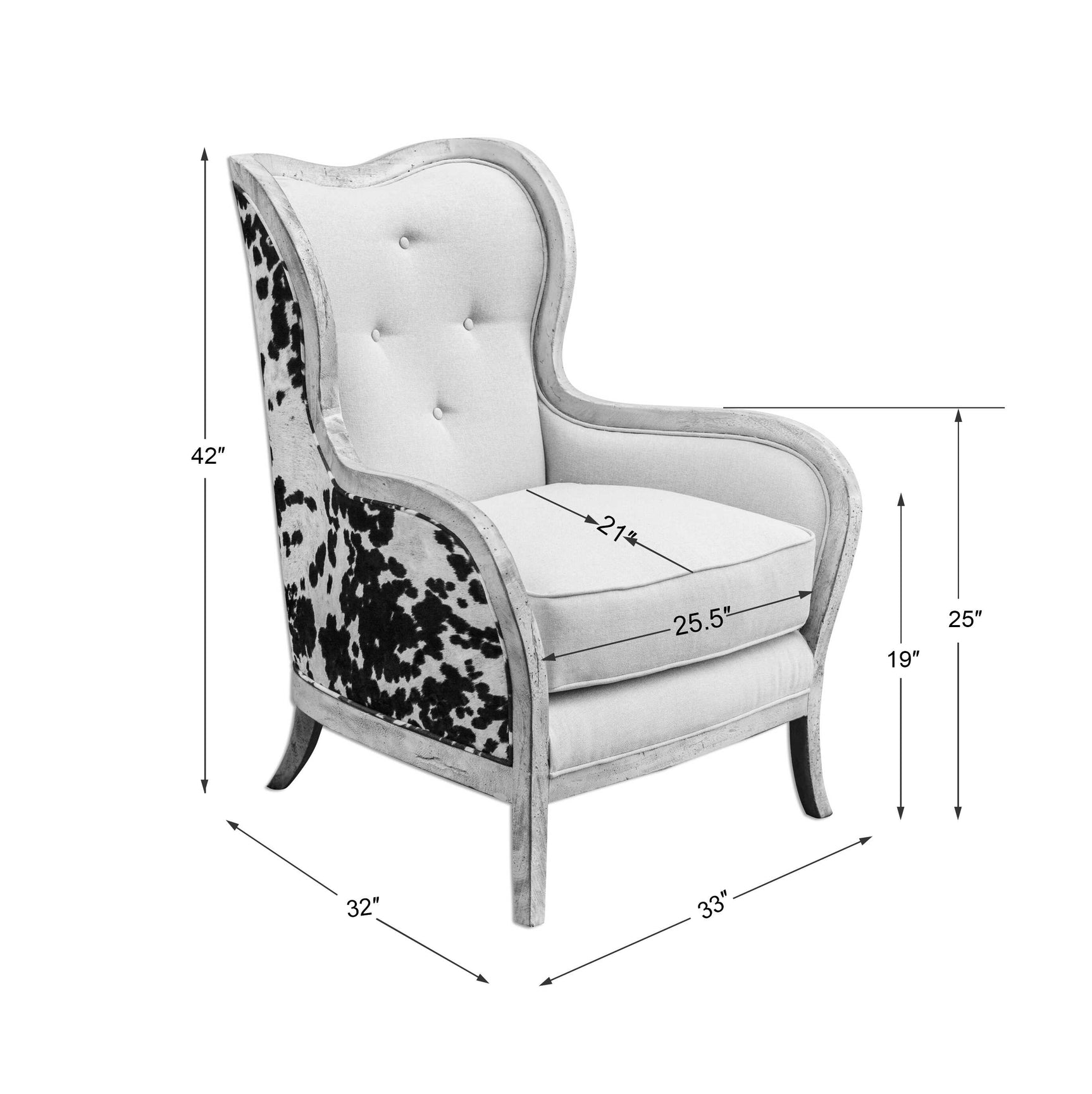 Chalina Brown/White High Back Armchair