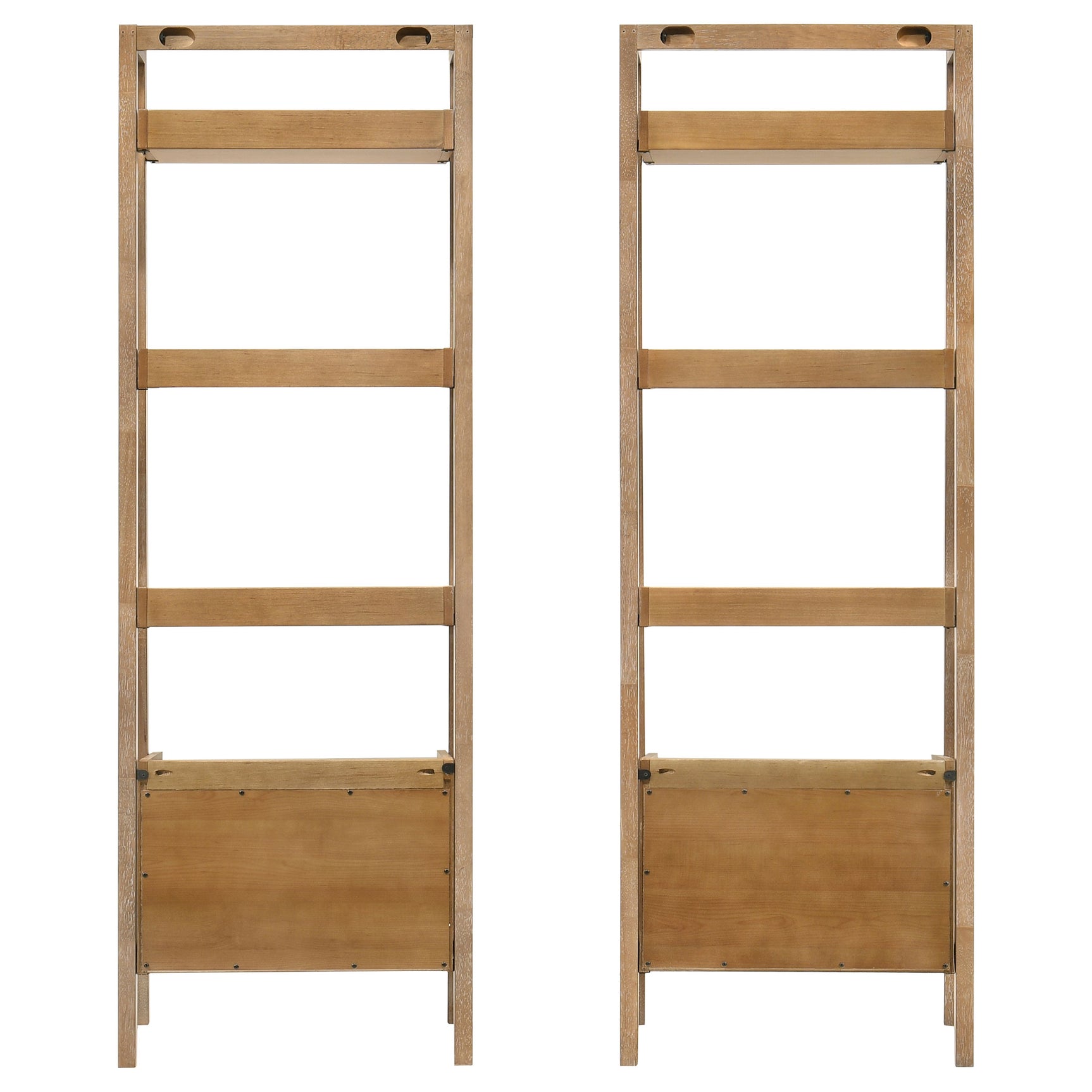 Fabian Distressed Light Brown 2-piece 3-shelf Bookshelf with Drawer - Ornate Home