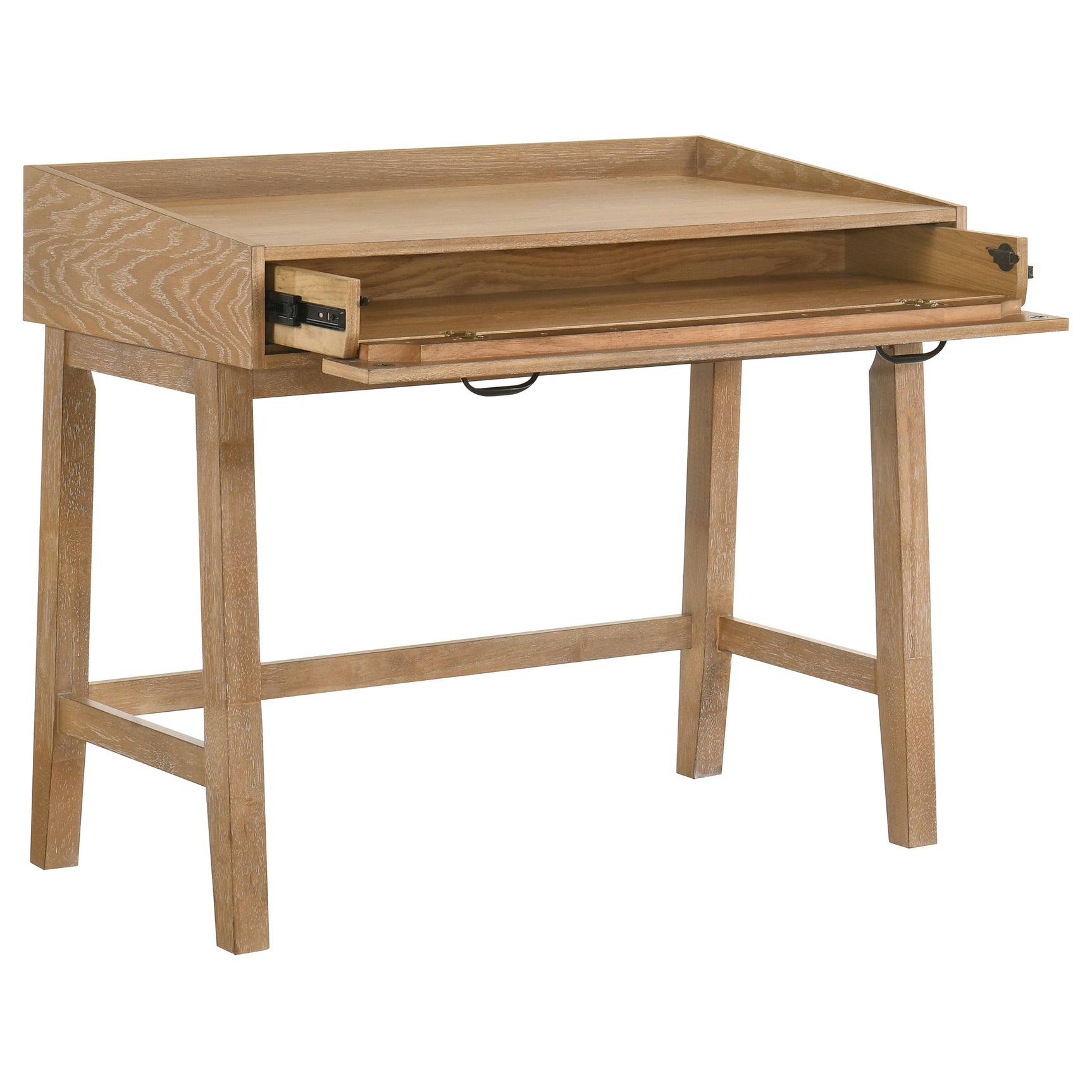 Fabian Distressed Light Brown 38-inch Computer Desk with Keyboard Drawer - Ornate Home
