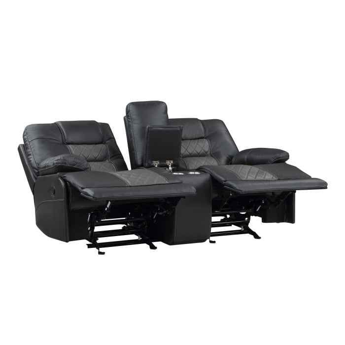 Fabian Gray Double Glider Reclining Loveseat - Ornate Home