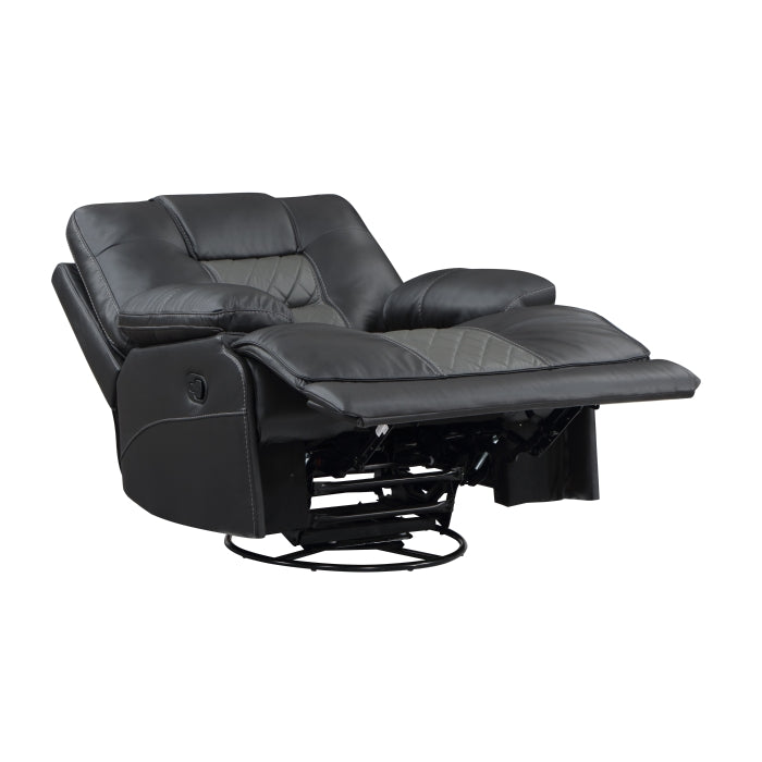Fabian Gray Swivel Glider Reclining Chair - Ornate Home