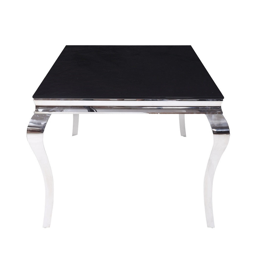 Fabiola Black Tempered Glass Dining Table - Ornate Home