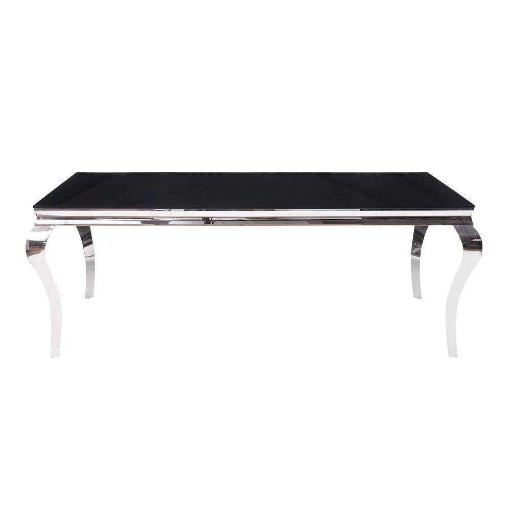 Fabiola Black Tempered Glass Dining Table - Ornate Home