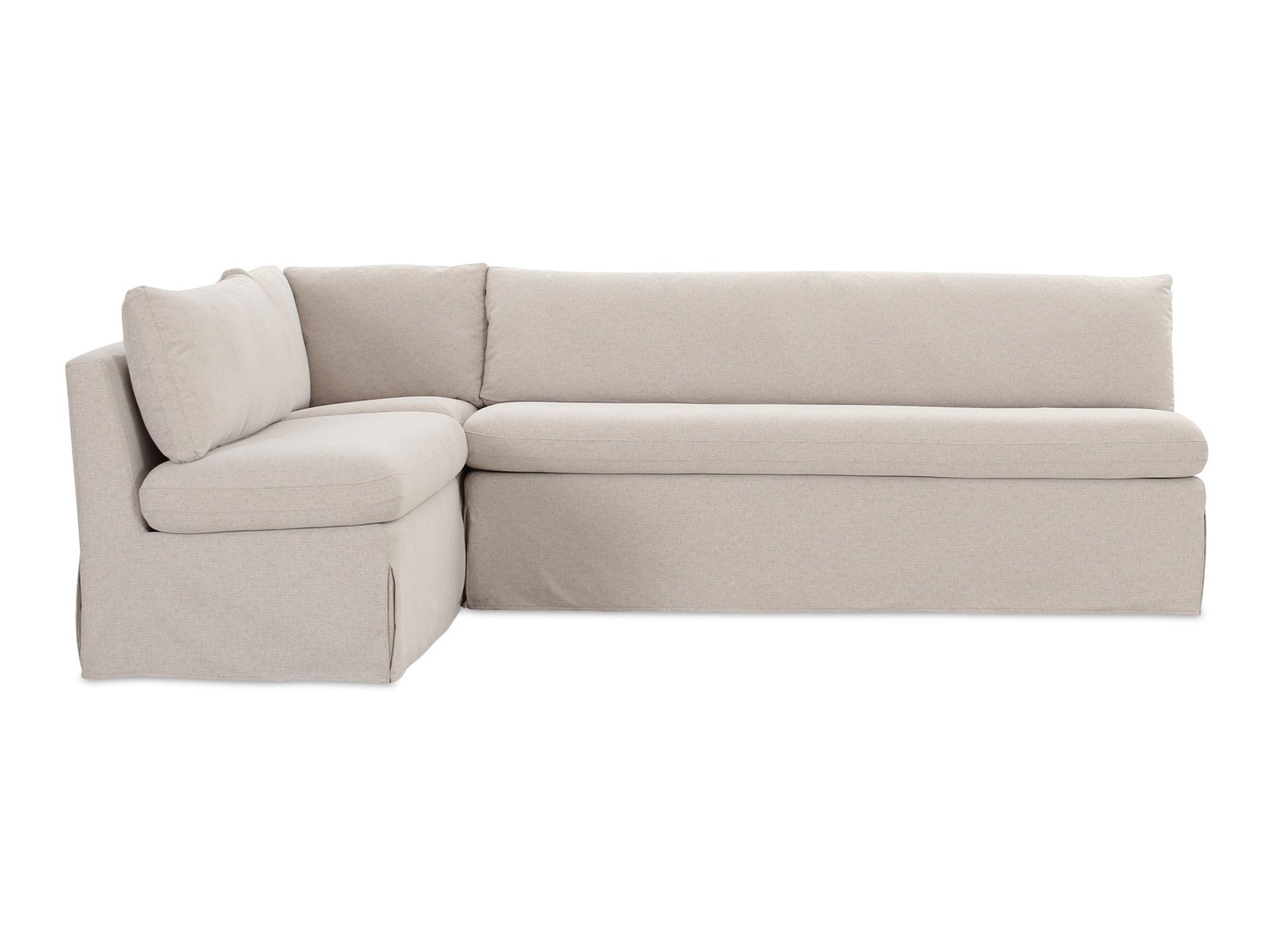 Fable Beige L Shape Slipcover 100.5" Dining Banquette - Ornate Home