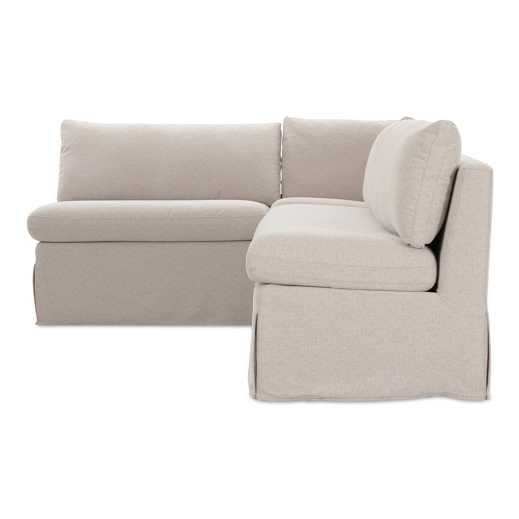 Fable Beige L Shape Slipcover 100.5" Dining Banquette - Ornate Home