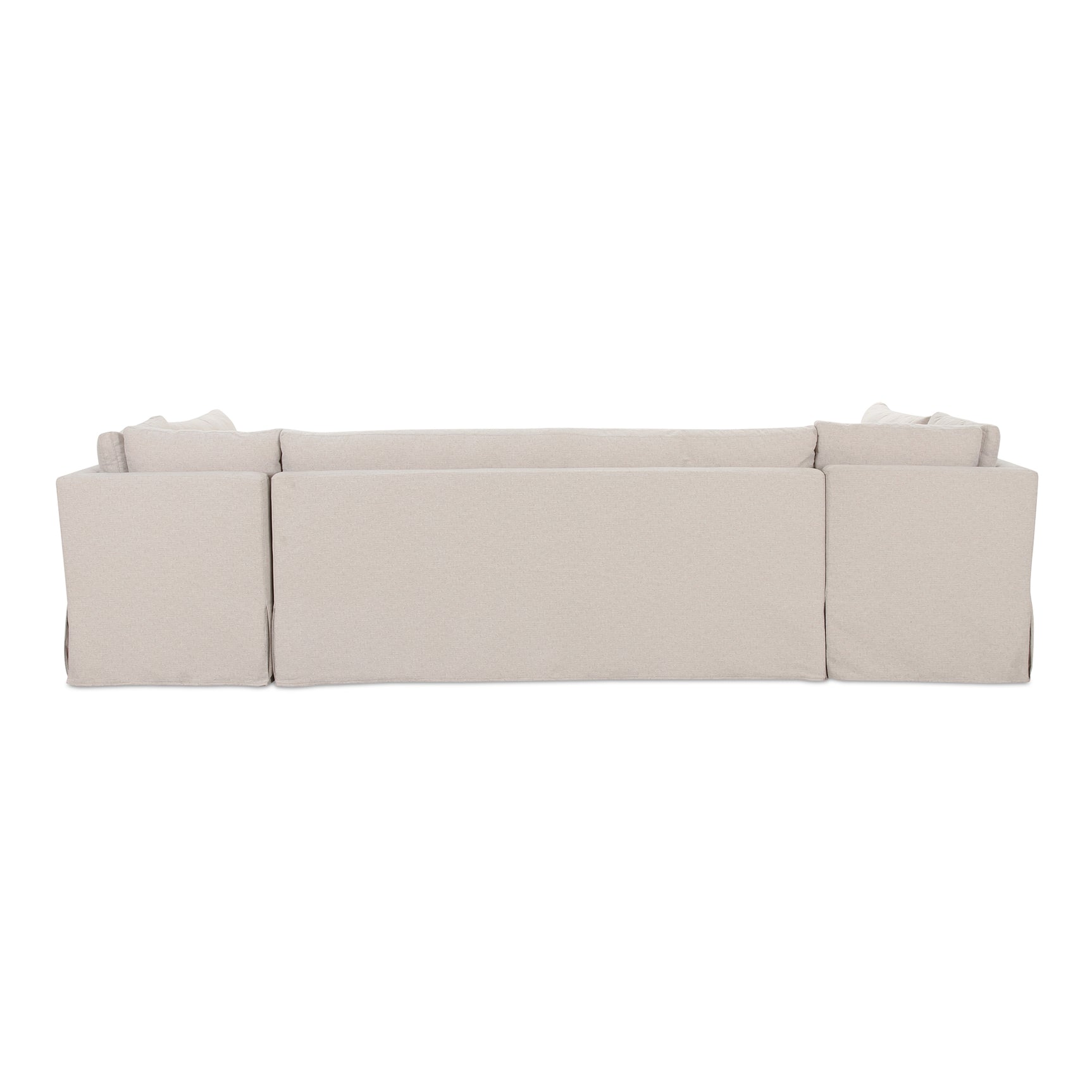 Fable Beige U Shape Slipcover Dining Banquette 129 in - Ornate Home