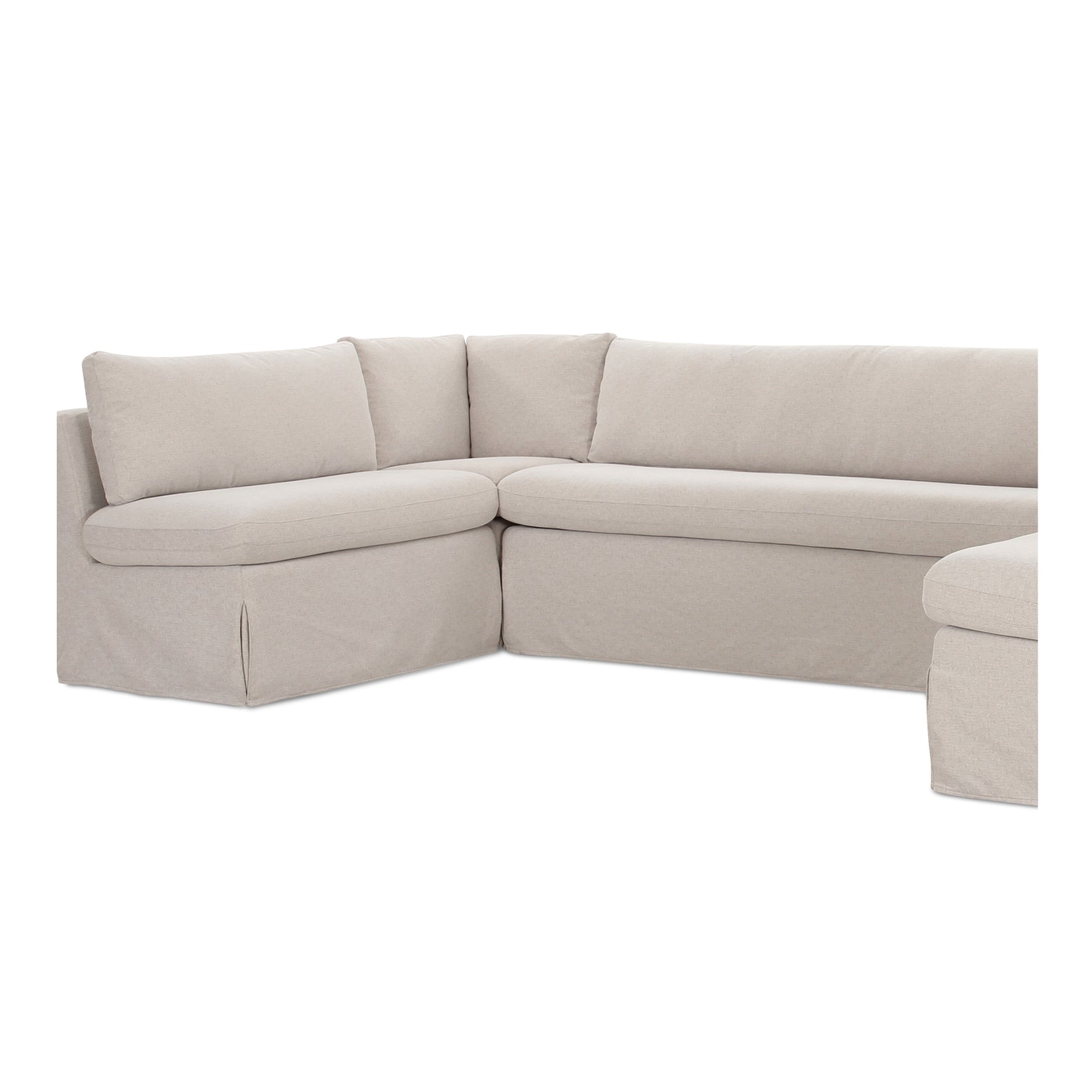 Fable Beige U Shape Slipcover Dining Banquette 129 in - Ornate Home