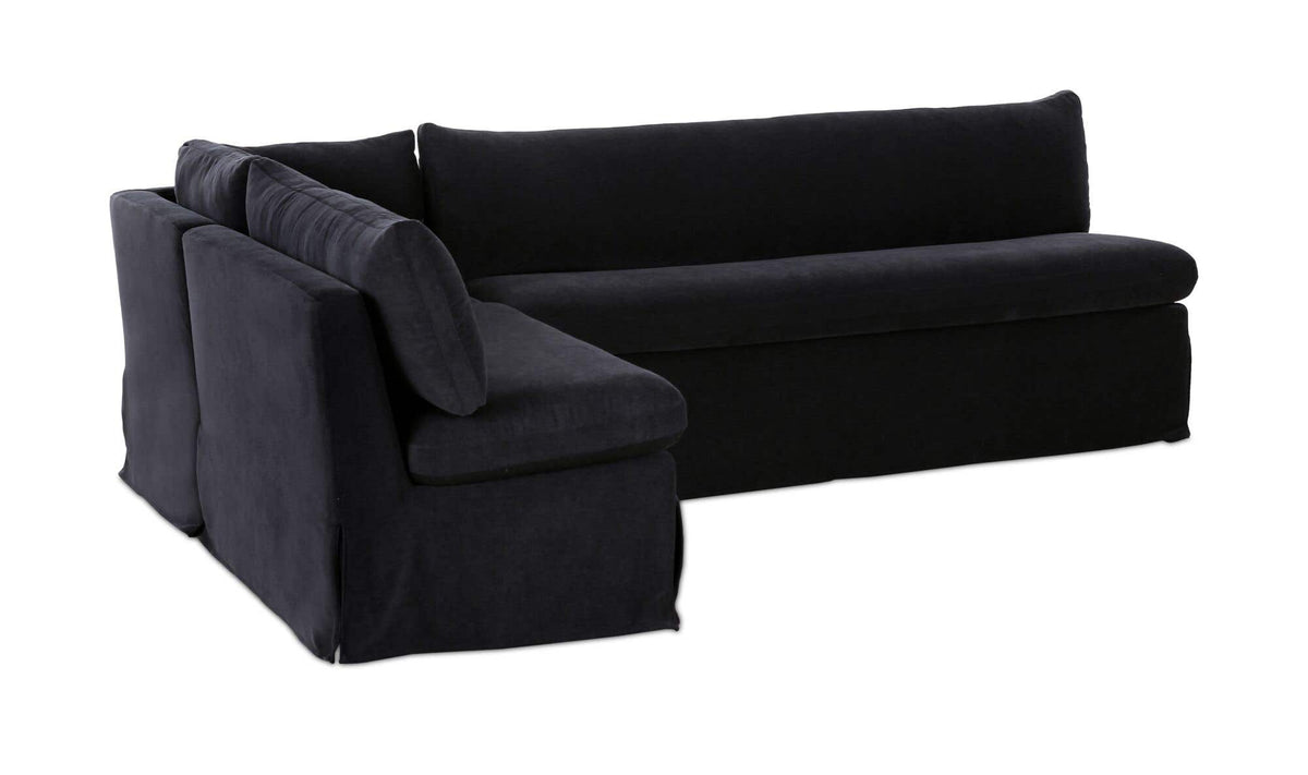 Fable Black 100.5 in L-Shape Slipcover Dining Banquette - Ornate Home