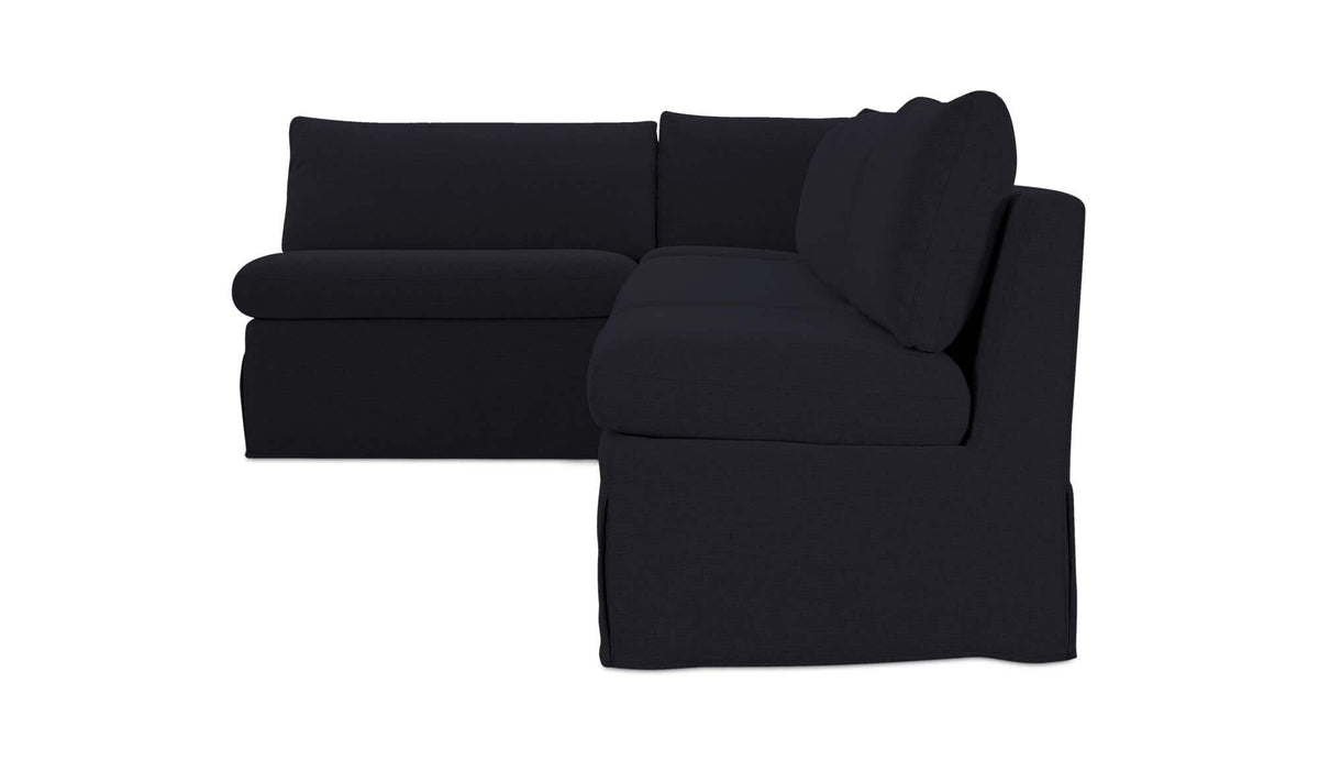 Fable Black 125.5 in L-Shape Slipcover Dining Banquette - Ornate Home