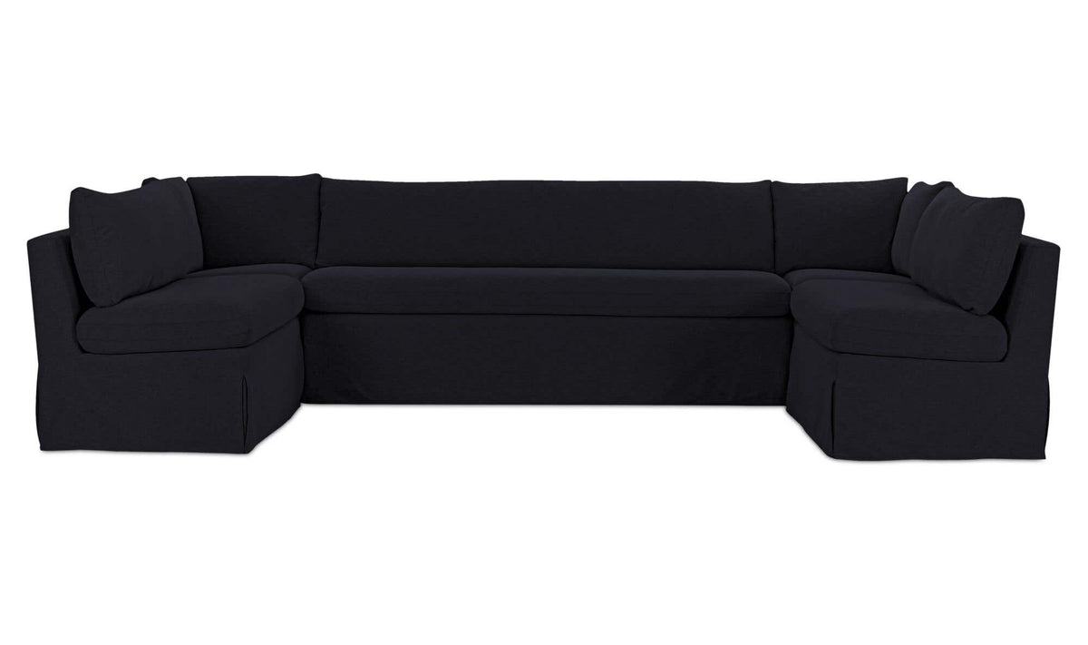 Fable Black 129 in U-Shape Slipcover Dining Banquette - Ornate Home