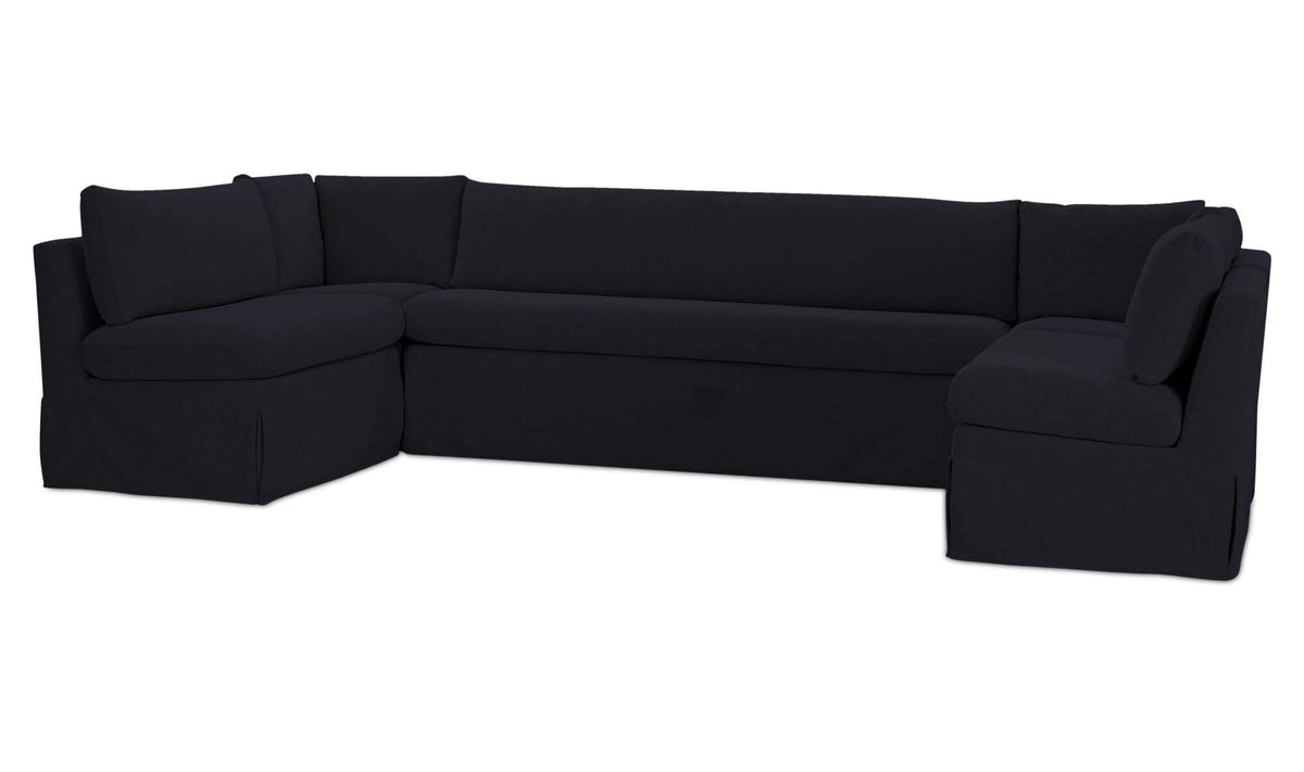 Fable Black 129 in U-Shape Slipcover Dining Banquette - Ornate Home