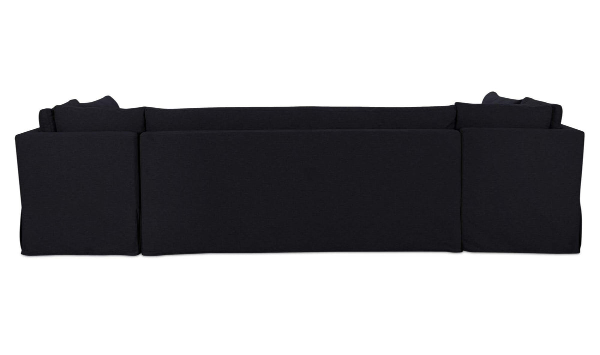 Fable Black 129 in U-Shape Slipcover Dining Banquette - Ornate Home