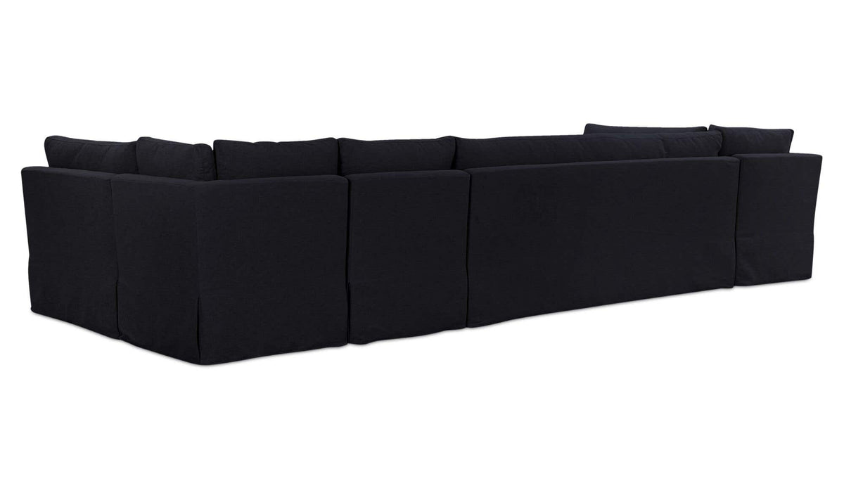 Fable Black 154 in U-Shape Slipcover Dining Banquette - Ornate Home