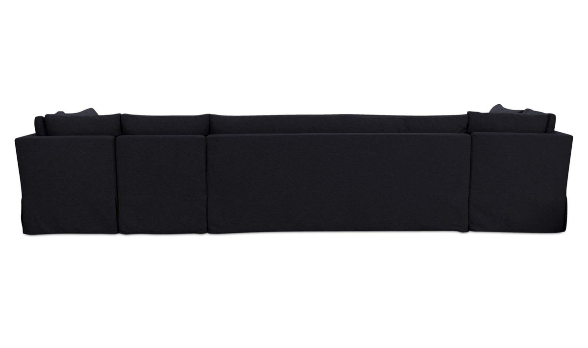 Fable Black 154 in U-Shape Slipcover Dining Banquette - Ornate Home