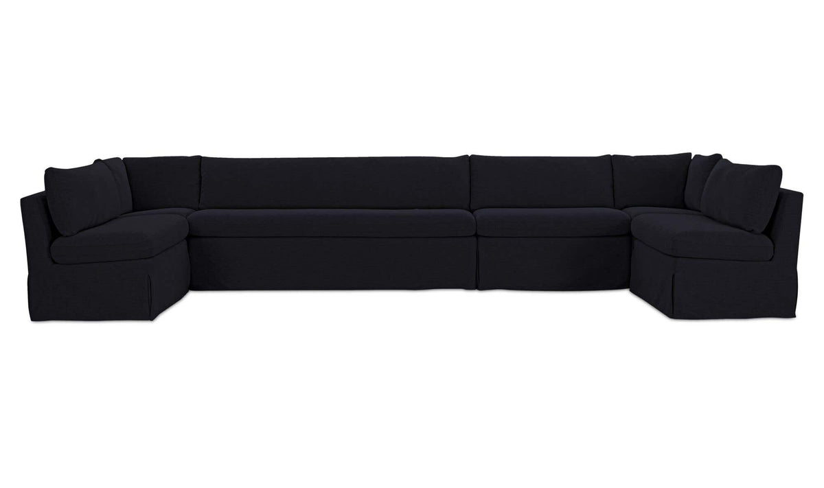 Fable Black 168 in U-Shape Slipcover Dining Banquette - Ornate Home