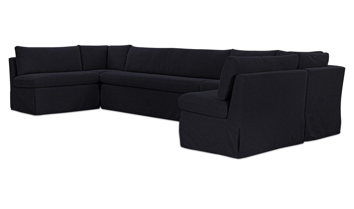 Fable Black 168 in U-Shape Slipcover Dining Banquette - Ornate Home