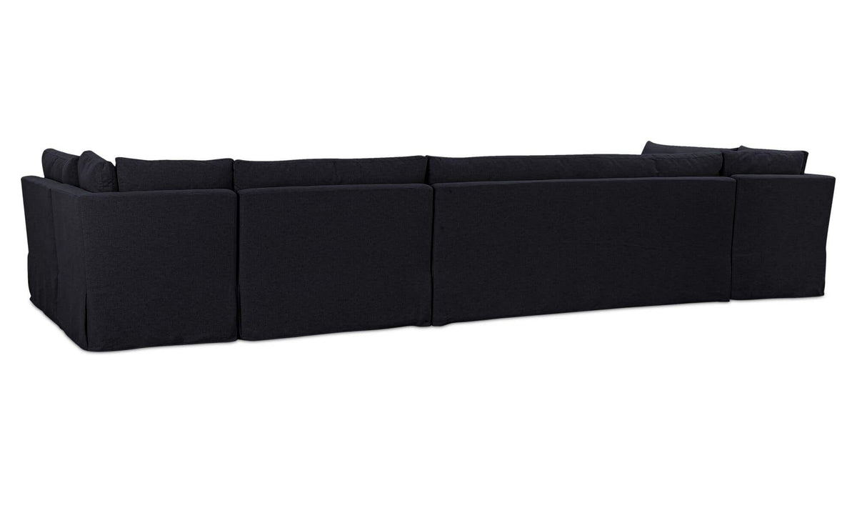 Fable Black 168 in U-Shape Slipcover Dining Banquette - Ornate Home