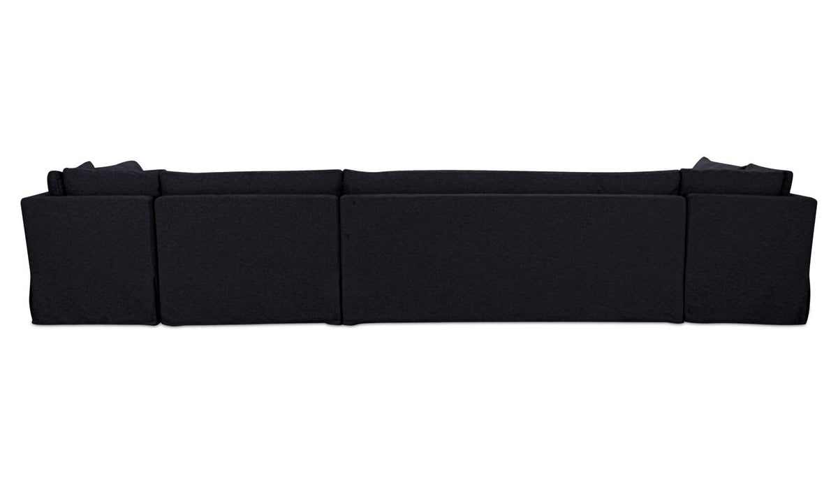 Fable Black 168 in U-Shape Slipcover Dining Banquette - Ornate Home