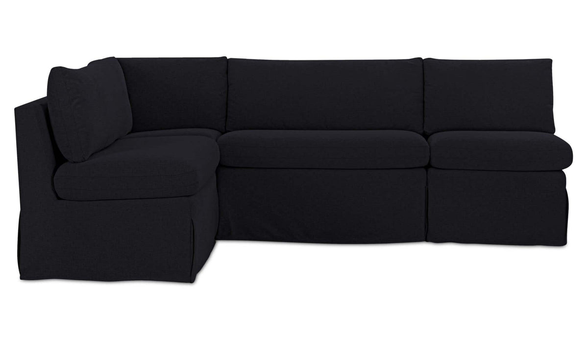 Fable Black 96 in L-Shape Slipcover Dining Banquette - Ornate Home