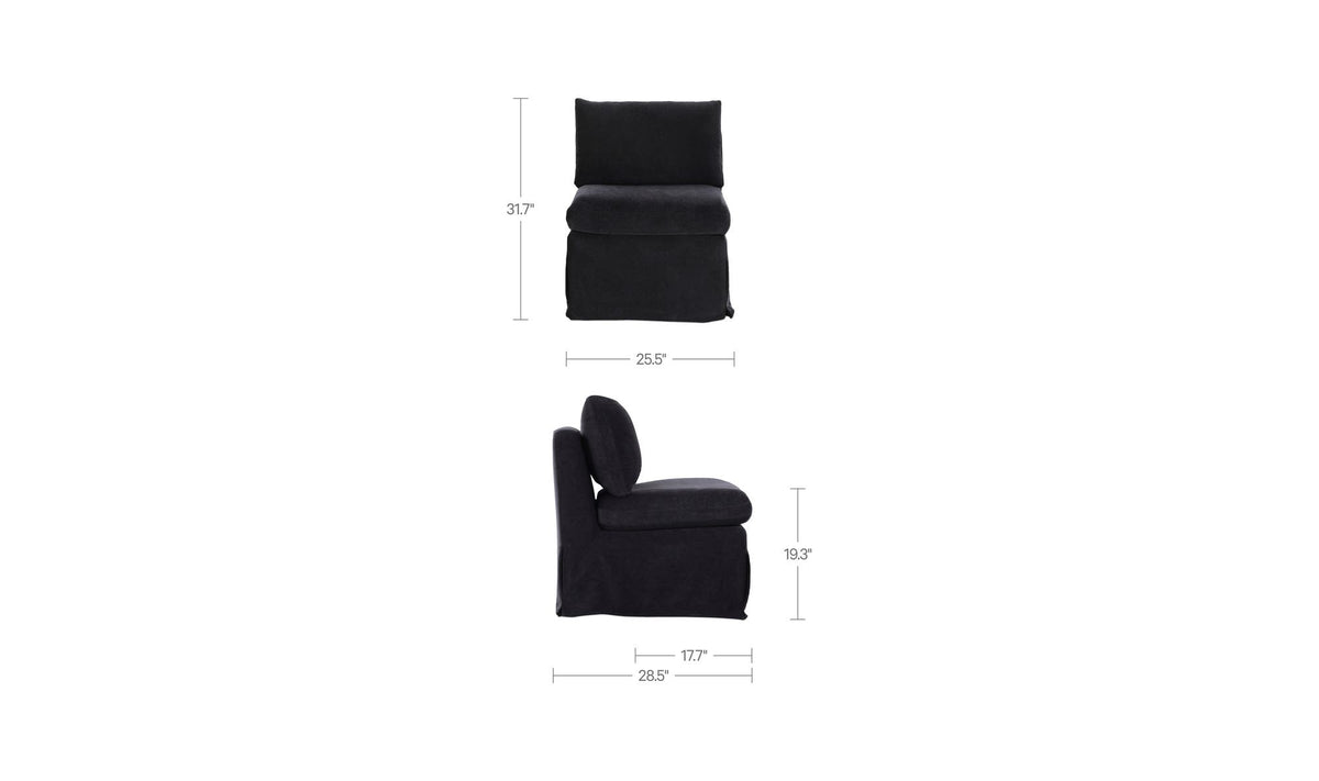 Fable Black Slipcover Dining Slipper Chair - Ornate Home