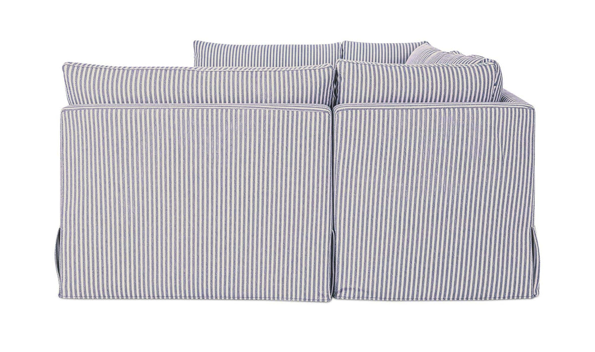 Fable Navy Stripe 154 in U-Shape Slipcover Dining Banquette - Ornate Home