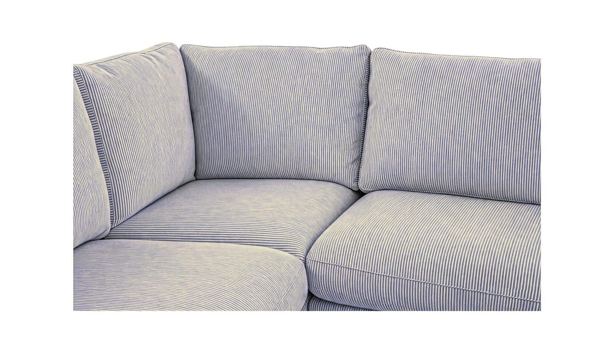 Fable Navy Stripe 168 in U-Shape Slipcover Dining Banquette - Ornate Home