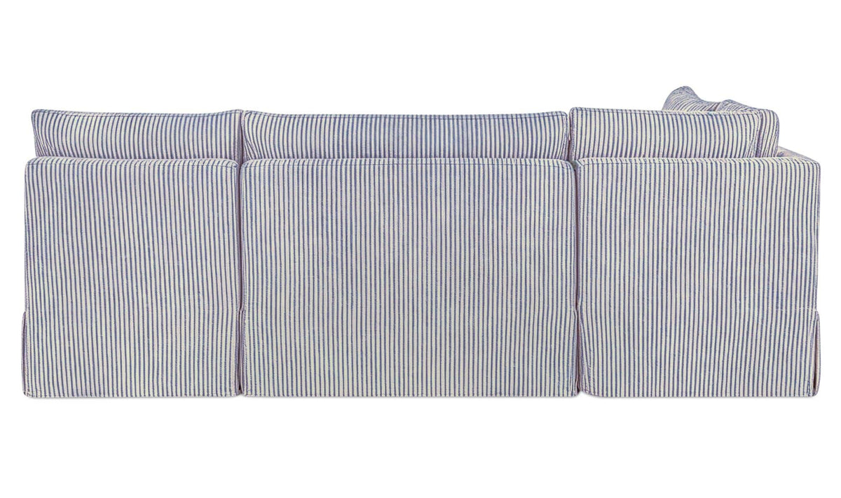 Fable Navy Stripe 96 in L-Shape Slipcover Dining Banquette - Ornate Home