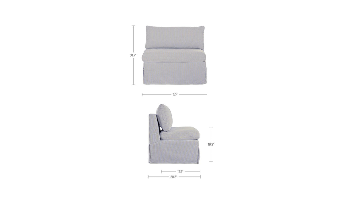 Fable Navy Stripe Slipcover Dining Chair and Half - Ornate Home