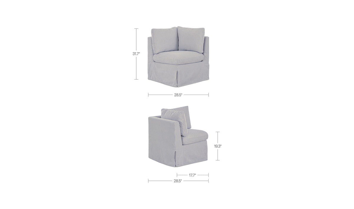 Fable Navy Stripe Slipcover Dining Corner Chair - Ornate Home