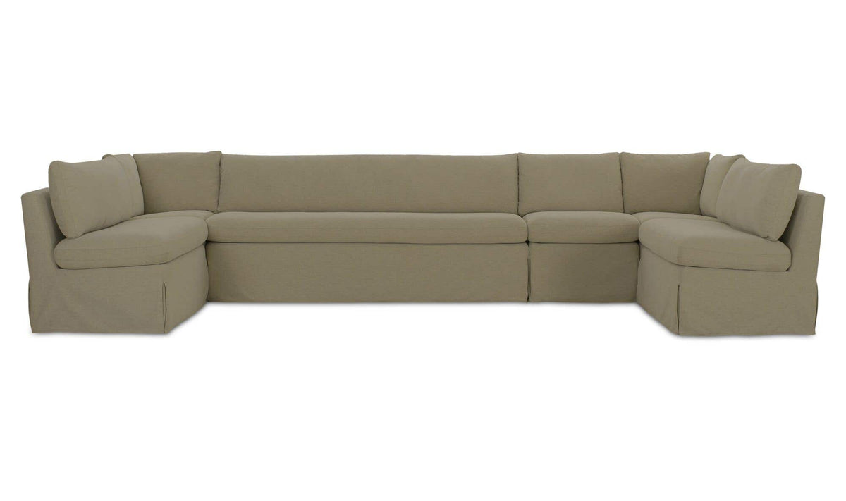 Fable Olive 154 in U-Shape Slipcover Dining Banquette - Ornate Home
