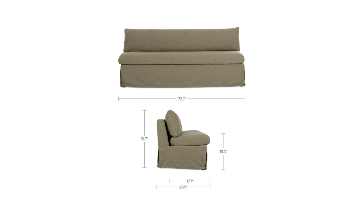 Fable Olive Slipcover Dining Bench - Ornate Home