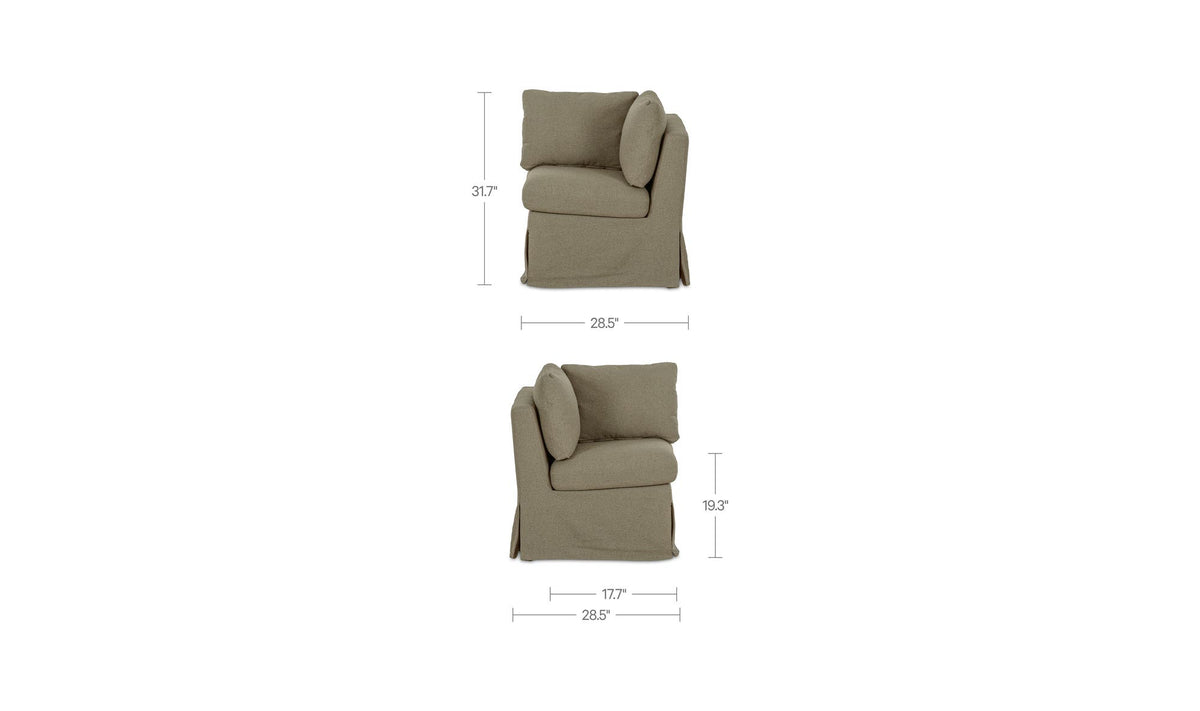 Fable Olive Slipcover Dining Corner Chair - Ornate Home