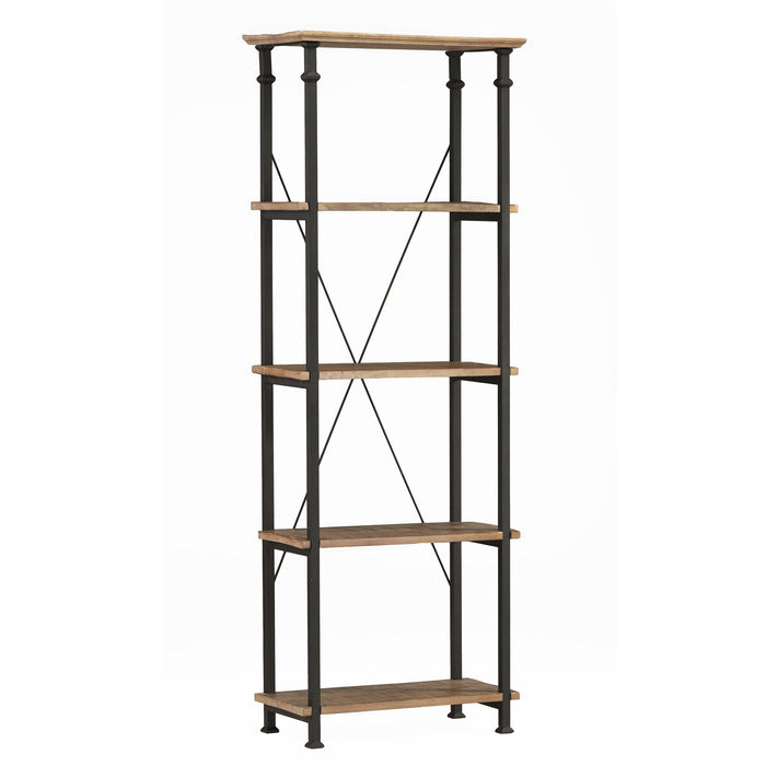 Factory Brown/Black Metal Bookcase - Ornate Home
