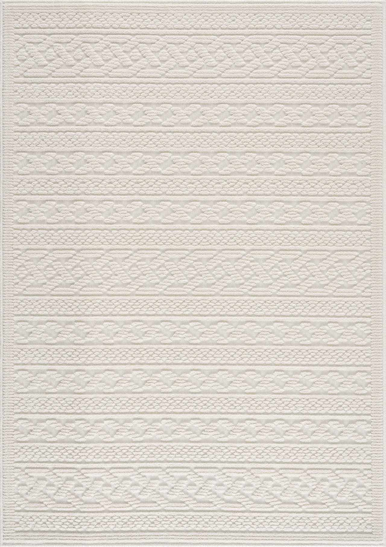 Fadey White 3D Washable Rug - Ornate Home