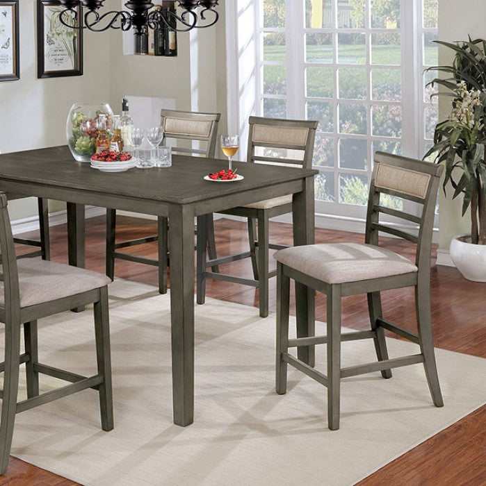 Fafnir Weathered Gray & Beige Counter Ht. Dining Room Set (Set of 7) - Ornate Home
