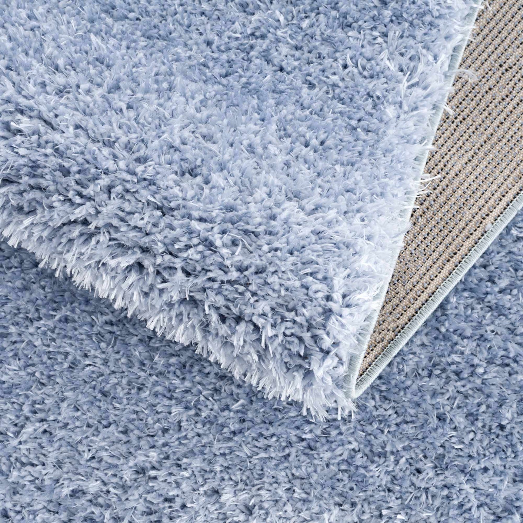 Faina Solid Aqua Shag Washable Area Rug - Clearance - Ornate Home