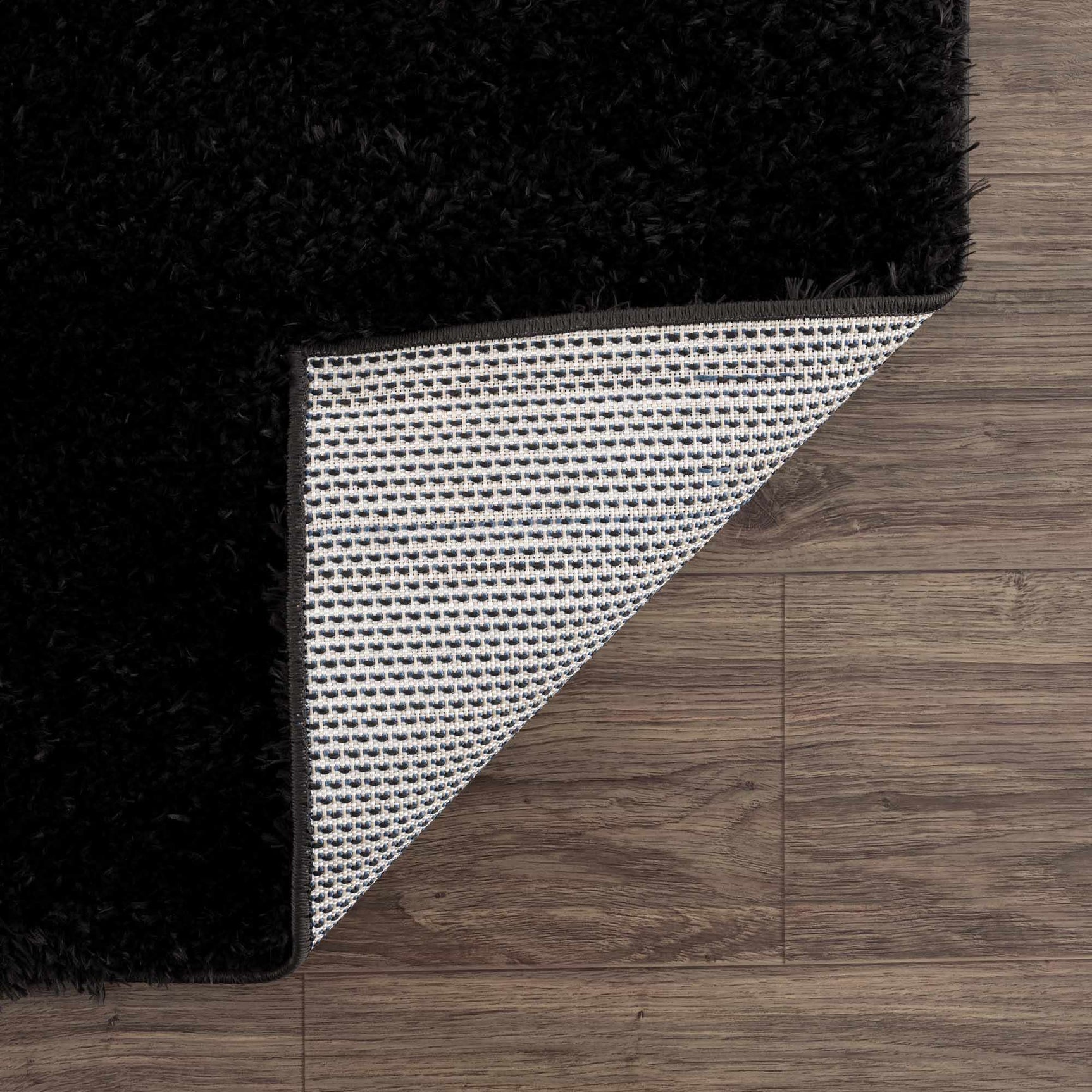 Faina Solid Black Shag Washable Area Rug - Clearance - Ornate Home