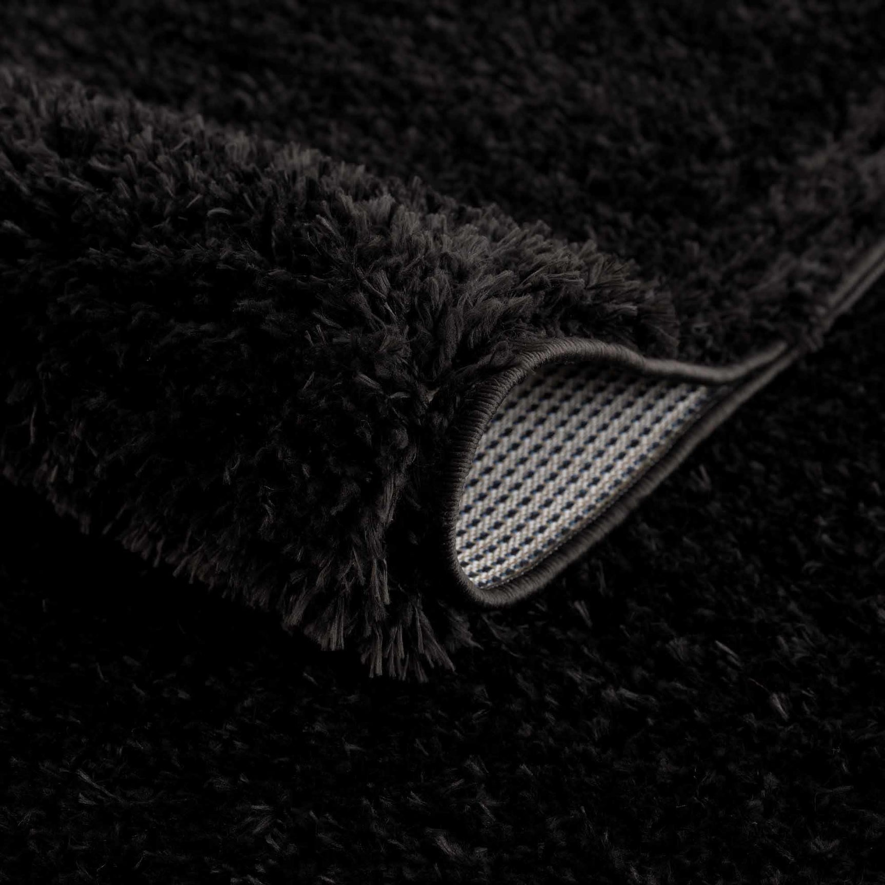 Faina Solid Black Shag Washable Area Rug - Clearance - Ornate Home