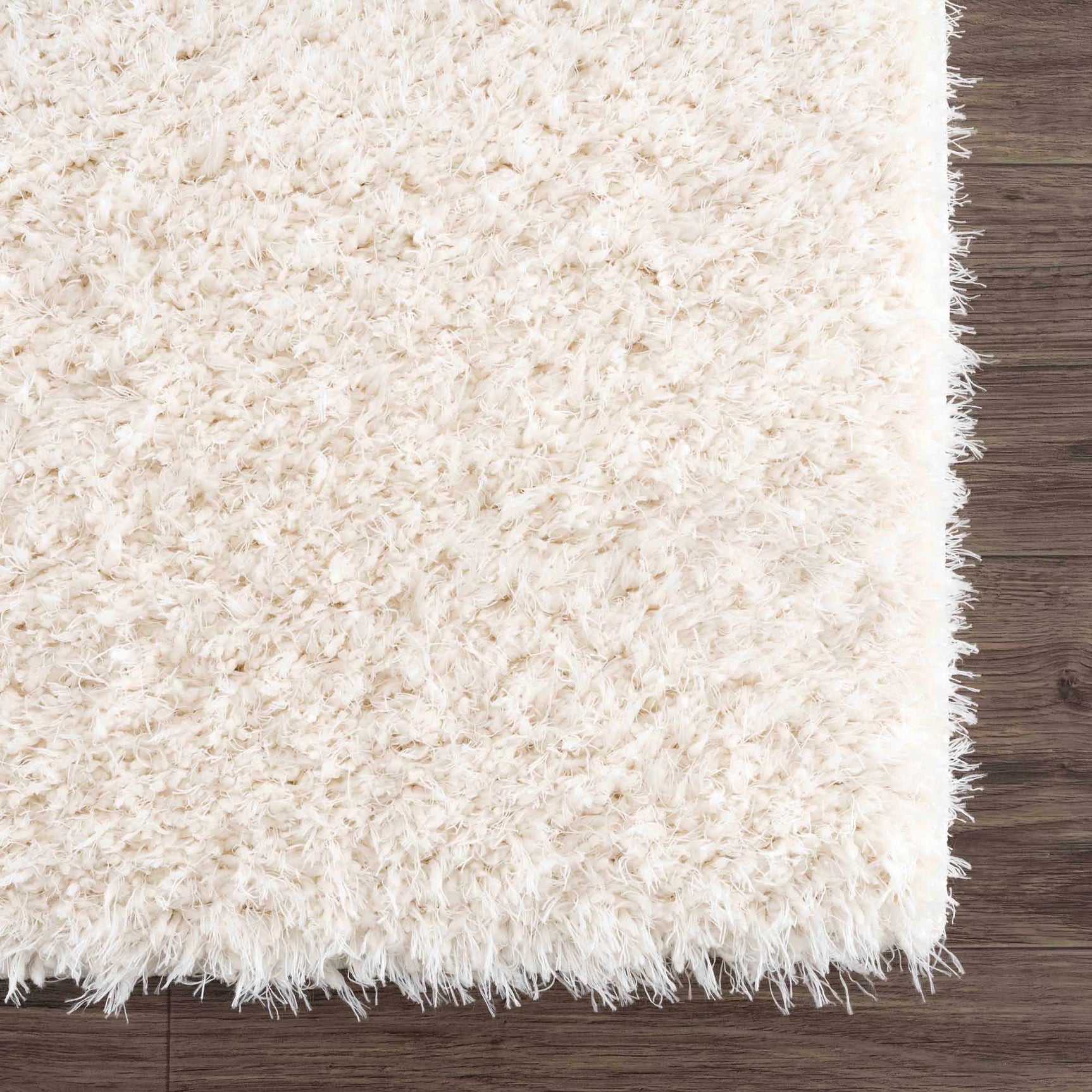 Faina Solid Cream Shag Rug Washable - Ornate Home