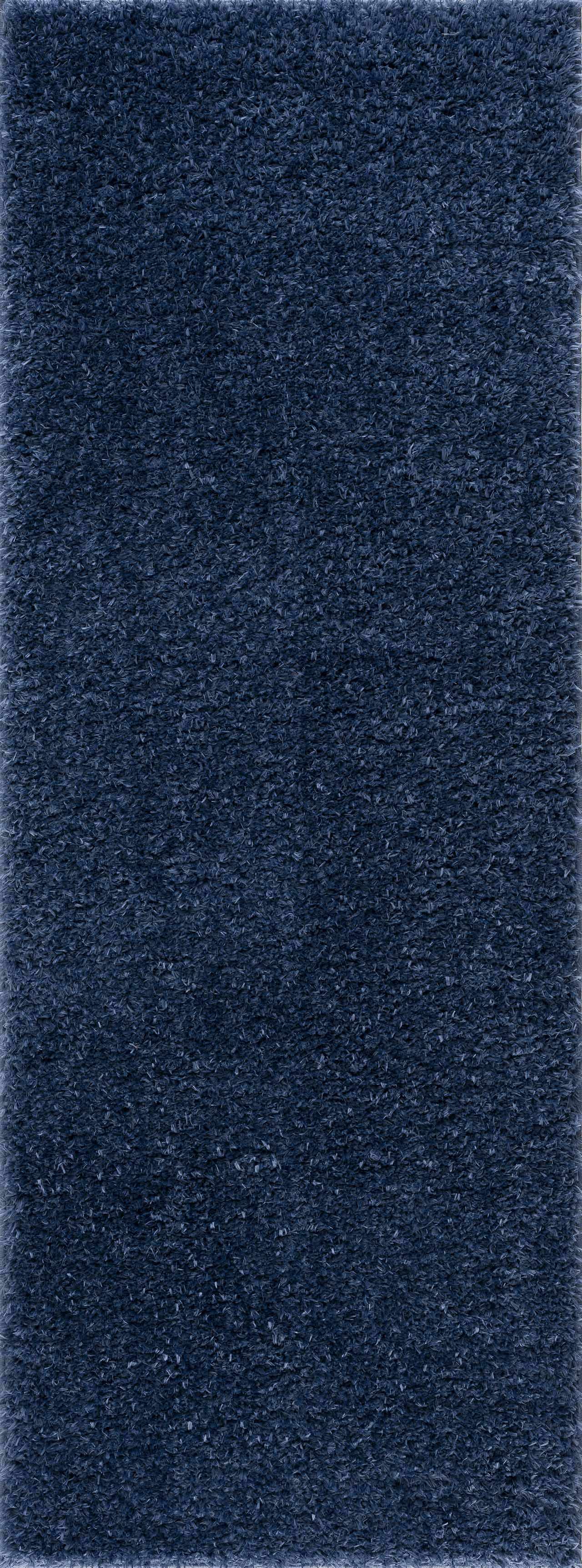 Faina Solid Dark Blue Shag Rug Washable - Ornate Home