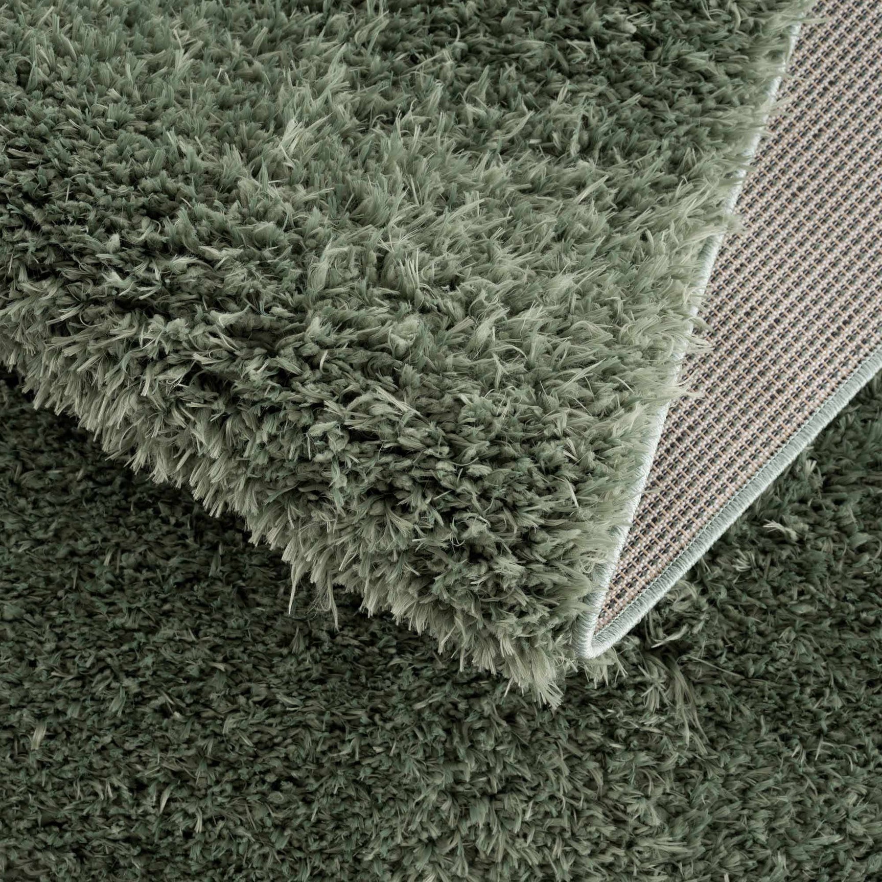 Faina Solid Green Shag Washable Area Rug - Clearance - Ornate Home