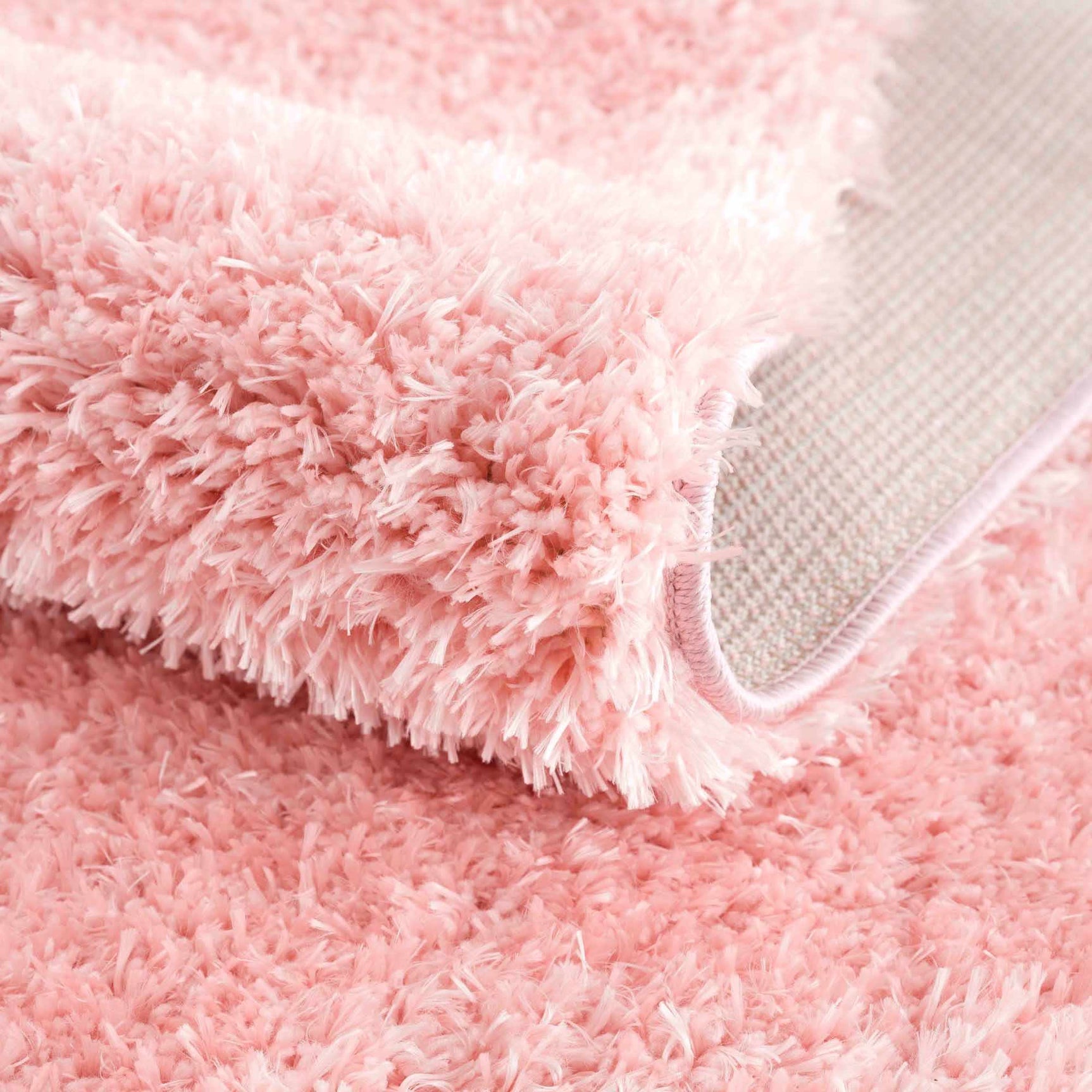 Faina Solid Pink Shag Rug Washable - Ornate Home