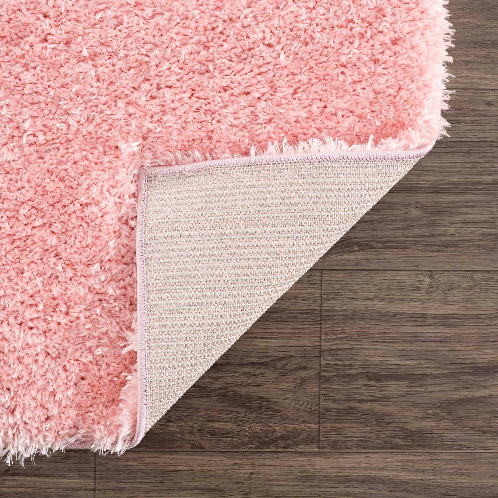 Faina Solid Pink Shag Washable Area Rug - Clearance - Ornate Home