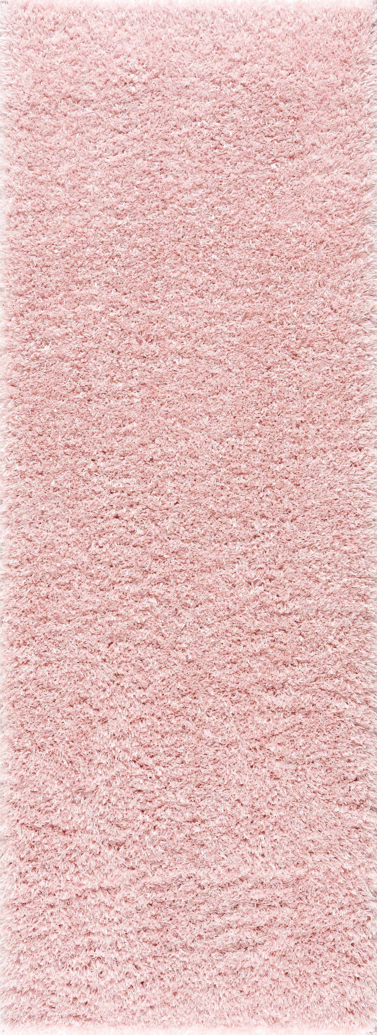 Faina Solid Pink Shag Washable Area Rug - Clearance - Ornate Home