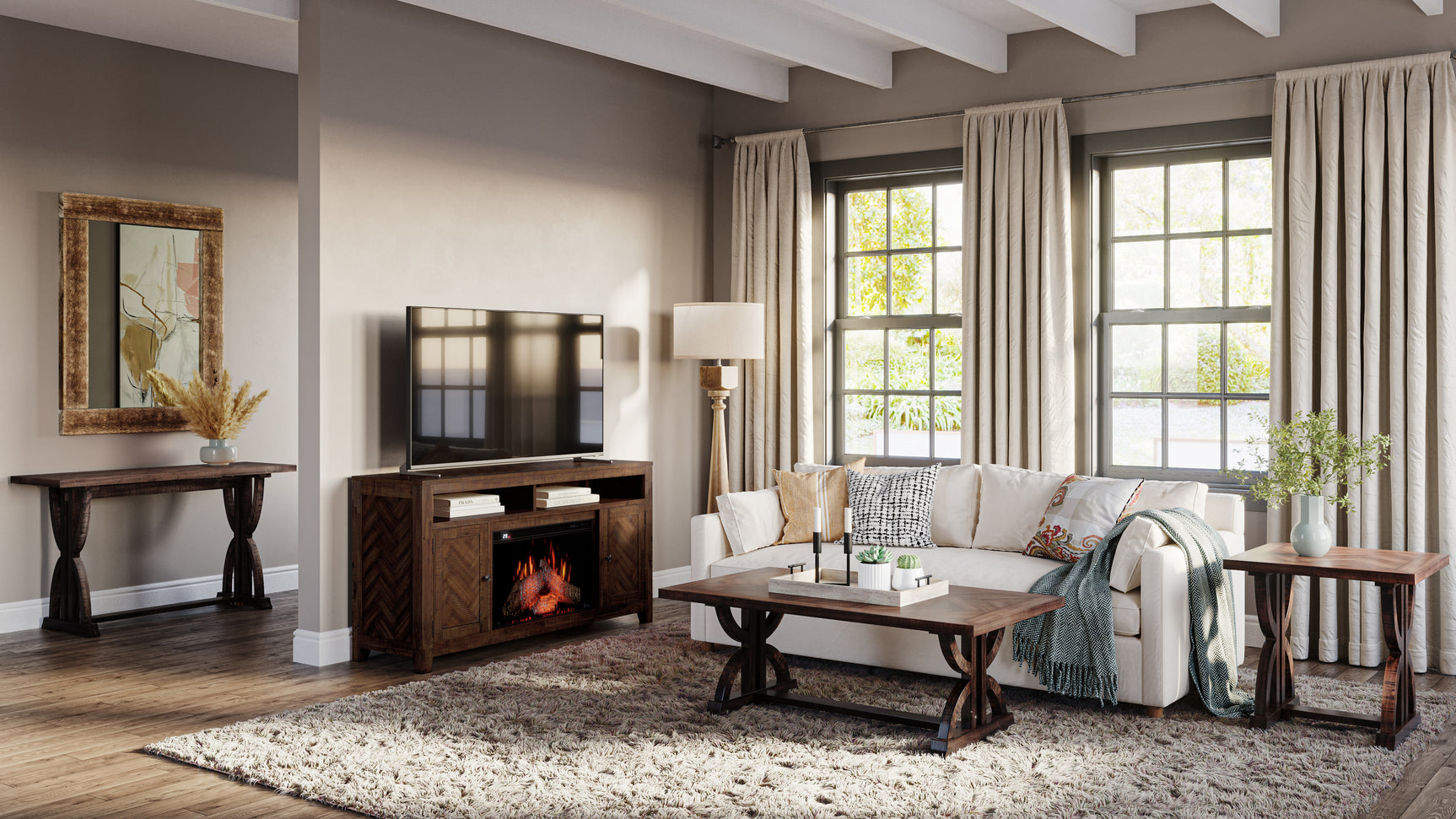 Fairview Oak 60 Fireplace w/ Logset - Ornate Home