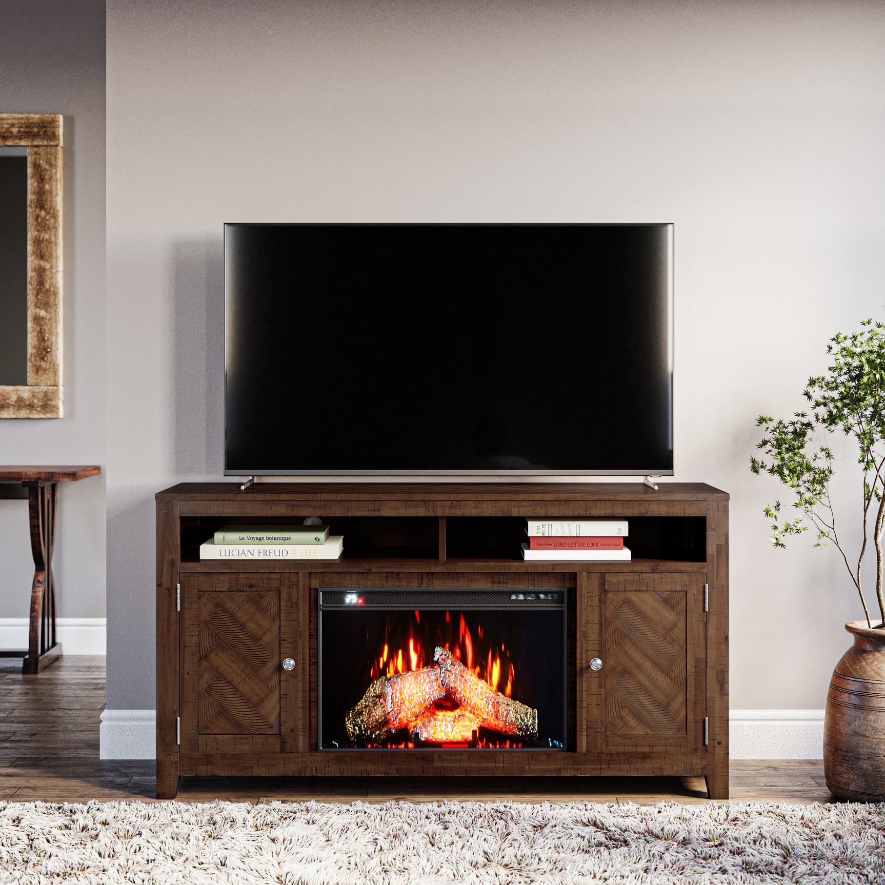 Fairview Oak 60 Fireplace w/ Logset - Ornate Home